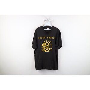 Vintage 80s Mens XL Spell Out Brass Monkey Beastie Boys Band T-Shirt Black USA